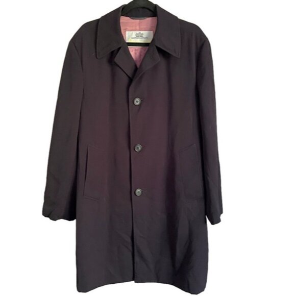 Vintage Aquascutum Swing Style Wool Trench Coat in Navy - Large 🇬🇧 - Picture 10 of 12